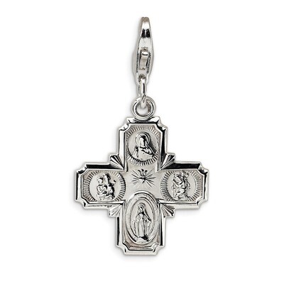 4-way Medal Charm - Sterling Silver QCC499 by Amore La Vita, MPN: QCC499, 883957334561
