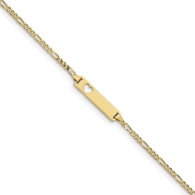 7 Inch Figaro Link ID Bracelet 10k Gold 10LID7-7, MPN: 10LID7-7, 191101598197