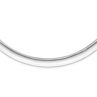 Rhodium-plated Polished Slip-on Neck Collar Sterling Silver QG3576
