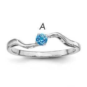 Synthetic 1 Stone Mother&#39;s Ring Sterling Silver Rhodium-plated XMR86/1SS-10, MPN: XMR86_1W--6, 8839…