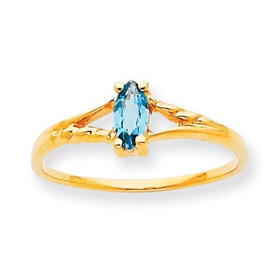 Polished Geniune Blue Topaz Birthstone Ring 10k Gold 10XBR189, MPN: 10XBR189, 191101091513