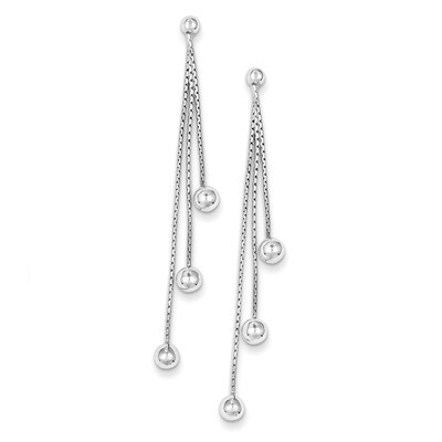 Bead Post Dangle Earrings Sterling Silver Polished QE8856, MPN: QE8856, 883957496566