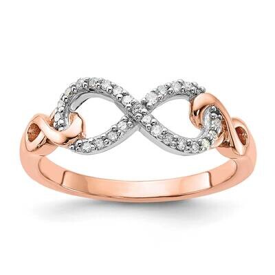 Sterling Silver Rose Tone Diamond Infinity Ring RLD3624-SSRS43-8