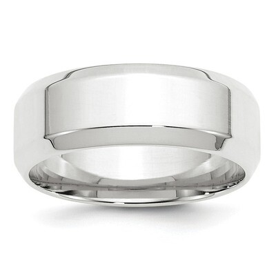 8mm Bevel Edge Comfort Fit Band 10k White Gold WBEC080 Engravable, MPN: WBEC080, 886774457567
