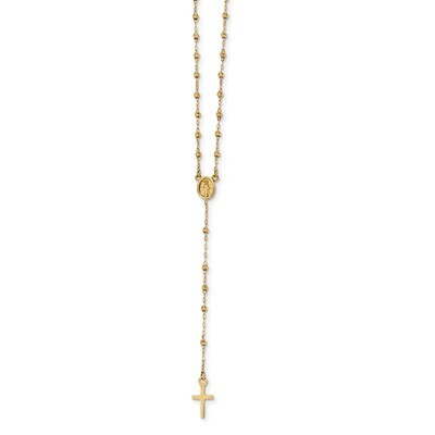 20 Inch Diamond -cut with 3in ext. Rosary Necklace 14k Gold Polished SF2513-17, MPN: SF2513-17, 886…