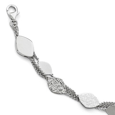 Leslie&#39;s Diamond-cut 4-strand with 10.5 inch Extender Bracelet 7 Inch Sterling Silver Polished HB-Q…