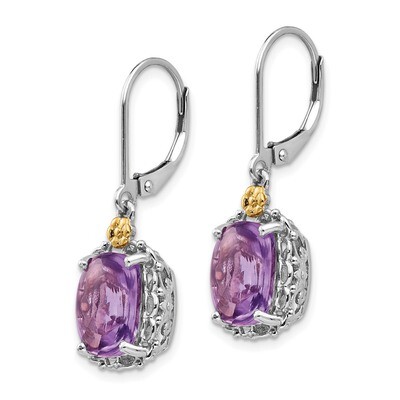 Amethyst Earrings Sterling Silver &amp; 14k Gold QTC689, MPN: QTC689, 883957367781