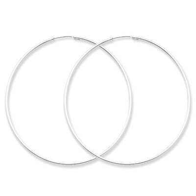 1.3mm Hoop Earrings Sterling Silver QE4361, MPN: QE4361, 883957929842