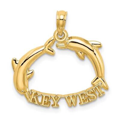 Key West with Dolphins Charm 14k Gold 2-D K7888, MPN: K7888, 637218043897