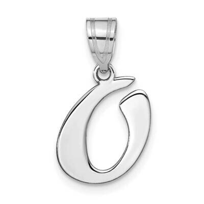 Script Letter O Initial Pendant 14k White Gold Polished YC1438WO, MPN: YC1438WO, 196904087428