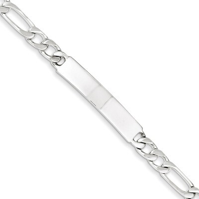 8.5 Inch Engravable Figaro Link ID Bracelet Sterling Silver Polished QID92-8.5, MPN: QID92-8.5, 883…