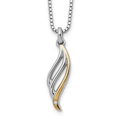 Ss White Ice .01 Ct Diamond Necklace Gold-tone QW379-18, MPN: QW379-18, 886774973722
