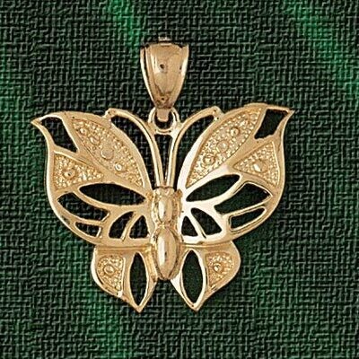 Dazzlers Jewelry Butterfly Pendant Necklace Charm Bracelet in Yellow, White or Rose Gold 3090, MPN:…