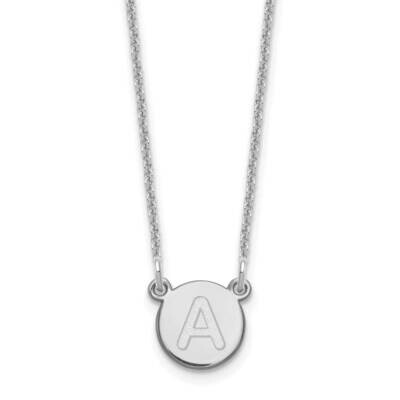Tiny Circle Block Initial Letter A Necklace 14k White Gold XNA722W/A, MPN: XNA722W/A, 196904086001