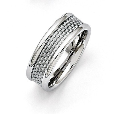 Grey Carbon Fiber 8mm Polished Band - Stainless Steel SR259 by Chisel, MPN: SR259, 886774264080