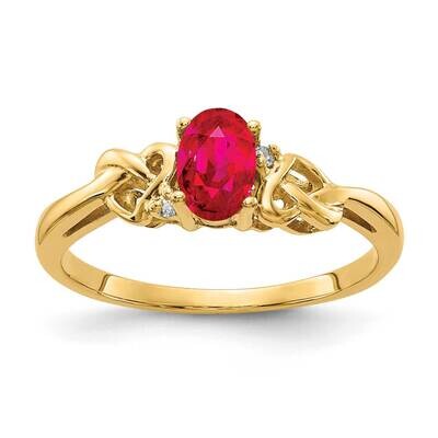6x4mm Oval Ruby Aa Diamond Ring 14k Gold Y4690R/AA, MPN: Y4690R_AA, 883957583211