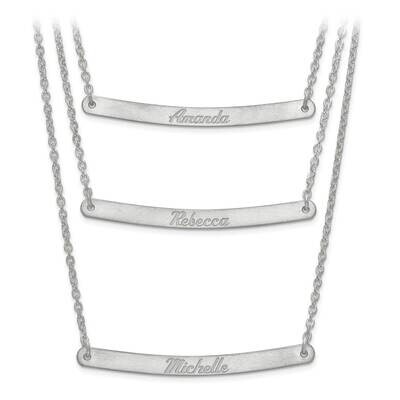 Brushed 3 Chain 3 Bar Name Necklace Sterling Silver Rhodium-plated XNA653SS, MPN: XNA653SS, 1911012…