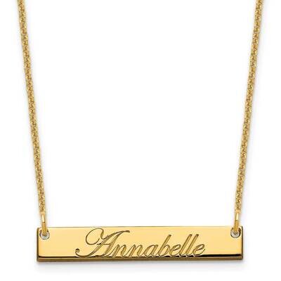 Polished Edwardian Script Bar Necklace 14k Gold Small XNA1214Y, MPN: XNA1214Y,