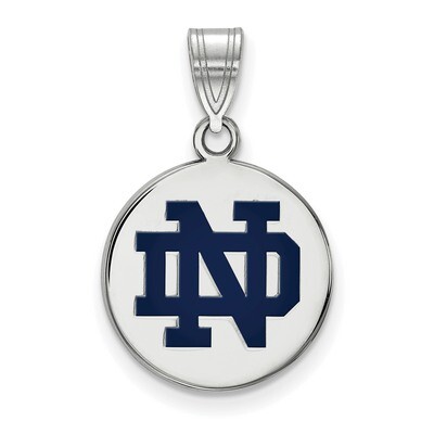 University of Notre Dame Medium Enamel Disc Pendant Sterling Silver SS038UND, MPN: SS038UND, 191101…