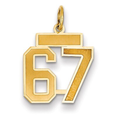 Number 67 Charm 14k Gold Small Satin  LSS67, MPN: LSS67, 883957069968