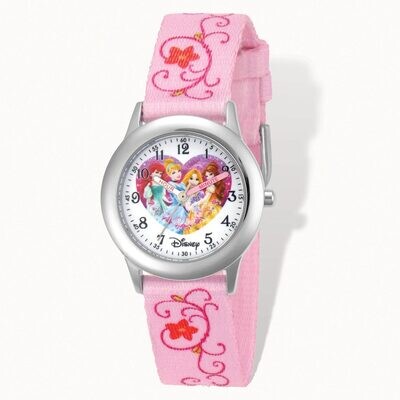 Disney Princess Printed Pink Fabric Time Teacher Watch  XWA4475, MPN: XWA4475, 843231069657