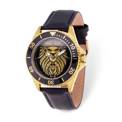 Disney Lion King Simba Gold-tone Black Leather Adult Watch XWA6224, MPN: XWA6224, 842885111651