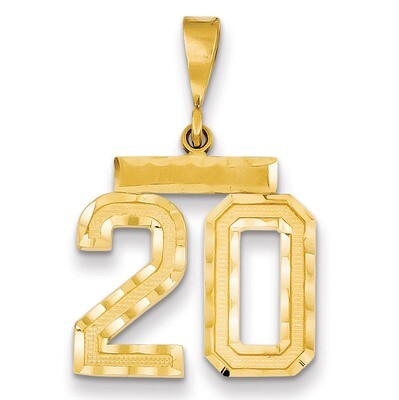 Number 20 Charm 14k Gold Medium Diamond-cut  MN20, MPN: MN20, 883957139029
