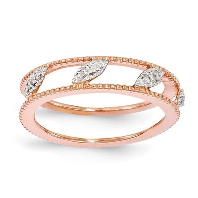 Rose Gold-plated Diamond Jacket Ring - Sterling Silver QSK1600, MPN: QSK1600, 886774214146