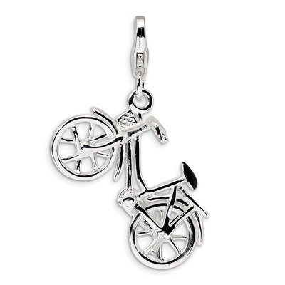 3-D Enameled Bicycle Charm Sterling Silver QCC487 by Amore La Vita, MPN: QCC487, 883957334448