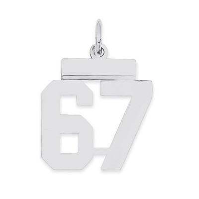 Pendant Number 67 Polished Sterling Silver Small QSS67, MPN: QSS67, 883957101613