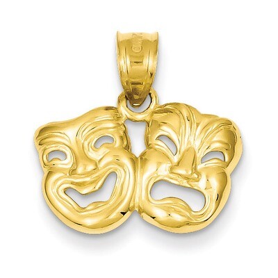 Open-Backed Comedy Tragedy Pendant 14k Gold Polished D1245, MPN: D1245, 752908153141