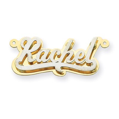 Polished 3D Nameplate 14k Two-Tone Gold XNA240T, MPN: XNA240T, 191101542336