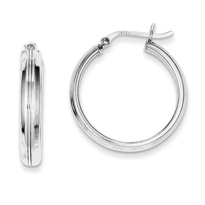 4.5mm Hoop Earrings Sterling Silver Rhodium-plated QE6733, MPN: QE6733, 883957561462