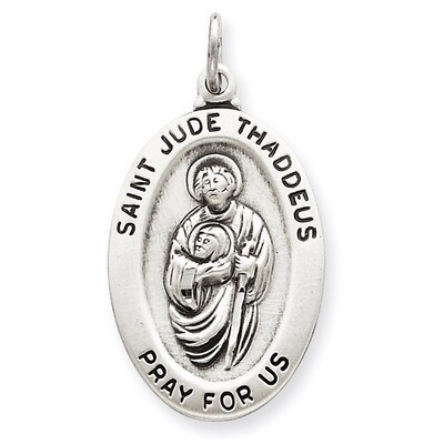 Saint Jude Thaddeus Medal Sterling Silver QC3606, MPN: QC3606, 883957283319