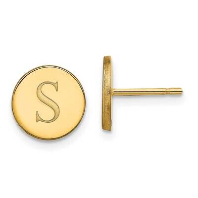 Initial Circle Post Earrings Sterling Silver Gold-plated XNE147GP, MPN: XNE147GP, 883957951157
