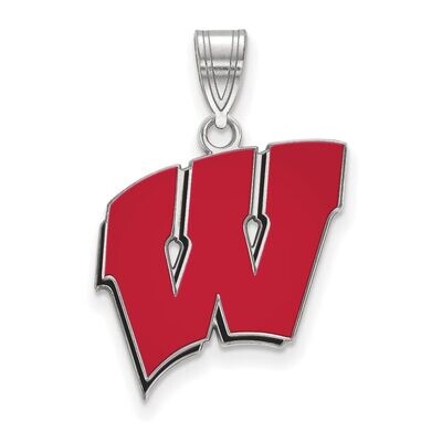 University of Wisconsin Large Enamel Pendant Sterling Silver SS032UWI, MPN: SS032UWI, 886774726113