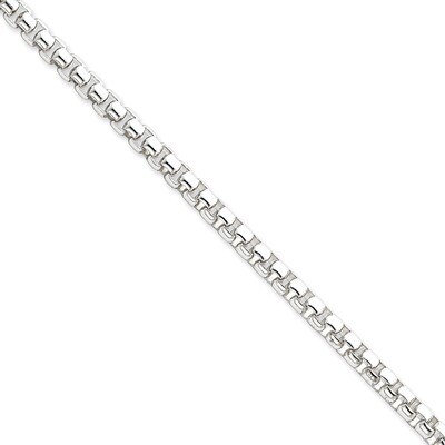 8.5 Inch 5.20mm Round Box Bracelet Sterling Silver QFC127-8.5, MPN: QFC127-8.5, 886774994178