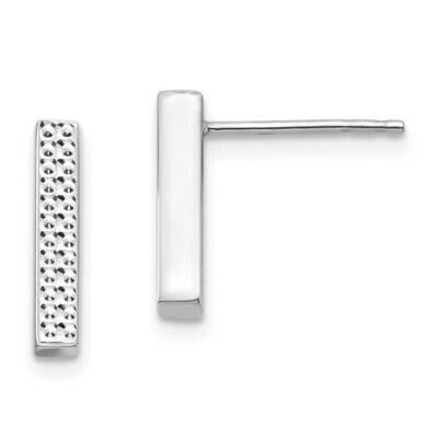 Textured Bar Post Earrings 14k White Gold TF1534, MPN: TF1534, 883957016283