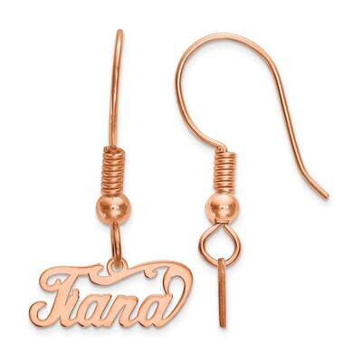 Name Plate Dangle Earrings Sterling Silver Rose-plated XNE4RP, MPN: XNE4RP,