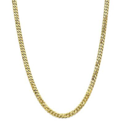 6.25mm Flat Beveled Curb Chain 28 Inch 10k Gold 10FBU160-28, MPN: 10FBU160-28, 191101727696