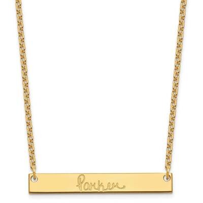 Medium Polished Signature Bar Necklace Sterling Silver Gold-plated XNA1274GP, MPN: XNA1274GP,