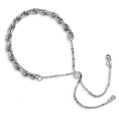 Leslie&#39;s Fancy Link Adj Bracelet 14k White Gold Polished HB-LF1008, MPN: LF1008, 191101761713