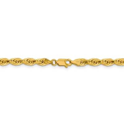 28 Inch 4.25mm Semi-Solid Rope Chain 10k Yellow Gold 10BC168-28, MPN: 10BC168-28, 883957725482