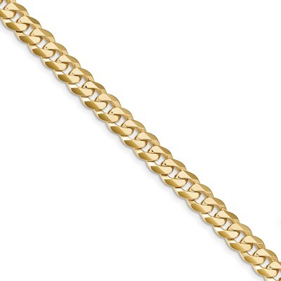 8 Inch 8.75mm Beveled Curb Chain 14k Gold FBU220-8, MPN: FBU220-8, 886774095790