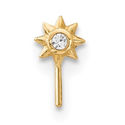 CZ Diamond Sun Nose Stud 14k Gold BD102, MPN: BD102, 886774072913