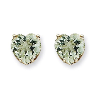 8mm Heart Green Quartz Earring 14k White Gold XE100WAG, MPN: XE100WAG, 883957088891