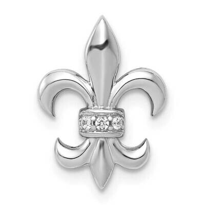 .02Ct. Diamond Fleur De Lis Chain Slide 14k White Gold PM4072-002-WA, MPN: PM4072-002-WA, 883957505…