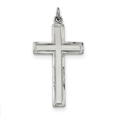 Satin Cross Pendant Sterling Silver Antiqued QC8173, MPN: QC8173, 191101358883