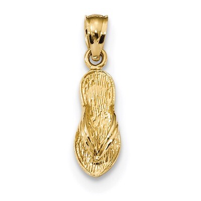 Textured Flip Flop Pendant 14k Gold Polished K6085, MPN: K6085, 883957781587