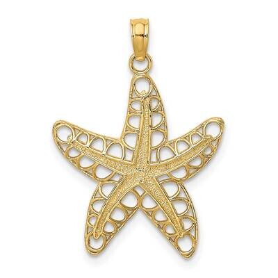 Starfish Charm 14k Gold Cut-out K7782, MPN: K7782, 637218152155